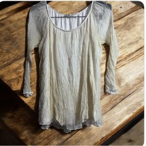 Bellambra Silk  Elegant Cream Women's Sz L Top Made in Italy